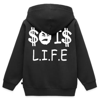 So ist das Leben - Kinder Premium Organic Zip Hoodie - Schwarz - Hinten - AI Model Kid Male (0cm)