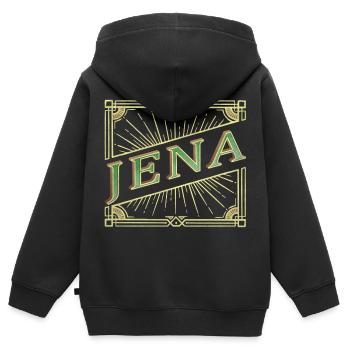 Jena Allemagne City Font Vintage Rétro - Sweat Premium à capuche zippé enfant bio - noir - Dos - AI Model Kid Male (0cm)