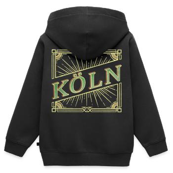 Cologne Allemagne City Font Vintage Retro - Sweat Premium à capuche zippé enfant bio - noir - Dos - AI Model Kid Male (0cm)