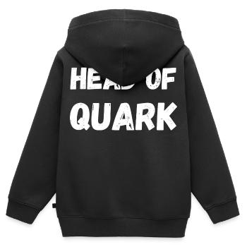 Head of Quark. Fitness CEO Kraftsport Sport Foodie - Kinder Premium Organic Zip Hoodie - Schwarz - Hinten - AI Model Kid Male (0cm)