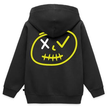 Visage de tendance - Sweat Premium à capuche zippé enfant bio - noir - Dos - AI Model Kid Male (0cm)
