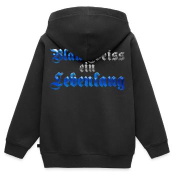 Blau Weiss ein Lebenlang - Kinder Premium Organic Zip Hoodie - Schwarz - Hinten - AI Model Kid Male (0cm)