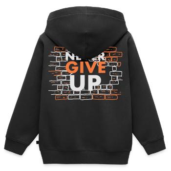 Gib niemals auf - Kinder Premium Organic Zip Hoodie - Schwarz - Hinten - AI Model Kid Male (0cm)