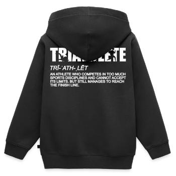 Triathlon Bedeutung - Kinder Premium Organic Zip Hoodie - Schwarz - Hinten - AI Model Kid Male (0cm)
