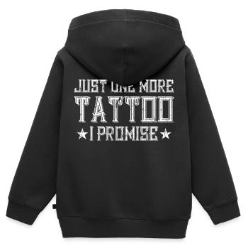 Drôle de tatouage Slogan Slogan Devise - Sweat Premium à capuche zippé enfant bio - noir - Dos - AI Model Kid Male (0cm)
