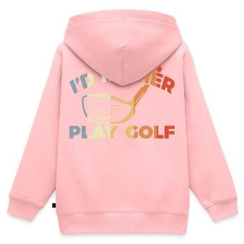 Ich würde lieber Golf spielen - Kinder Premium Organic Zip Hoodie - Rosa - Hinten - AI Model Kid Female (0cm)