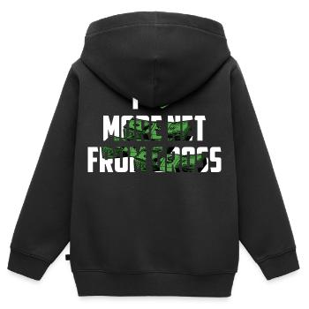 More net from gross - Kids Premium Organic Zip-up Hoodie - black - Back - AI Model Kid Male (0cm)