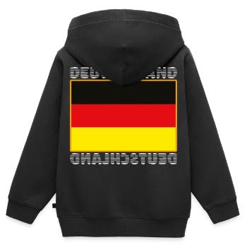 Deutschlandflagge - Deutschland WM / EM Fussball - Kinder Premium Organic Zip Hoodie - Schwarz - Hinten - AI Model Kid Male (0cm)