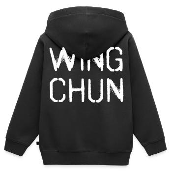 Wing Chun WingTsun Wing-tsun - Kids Premium Organic Zip-up Hoodie - black - Back - AI Model Kid Male (0cm)