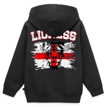 England Fußball Meister der Frauen Lionesses 2025 - Kinder Premium Organic Zip Hoodie - Schwarz - Hinten - AI Model Kid Male (0cm)