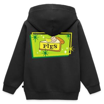 Käsekuchen Liebhaber - Kinder Premium Organic Zip Hoodie - Schwarz - Hinten - AI Model Kid Male (0cm)
