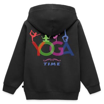 YOGA Time - The time of yoga - Kids Premium Organic Zip-up Hoodie - black - Back - AI Model Kid Male (0cm)