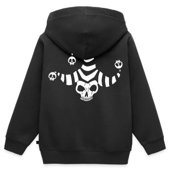 Weißer Koboldschädel - Kinder Premium Organic Zip Hoodie - Schwarz - Hinten - AI Model Kid Male (0cm)