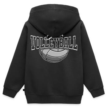 Beachvolleyball - Kinder Premium Organic Zip Hoodie - Schwarz - Hinten - AI Model Kid Male (0cm)
