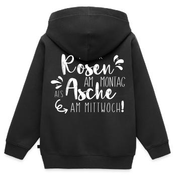 Lieber Rosen am Montag als Asche - Kinder Premium Organic Zip Hoodie - Schwarz - Hinten - AI Model Kid Male (0cm)