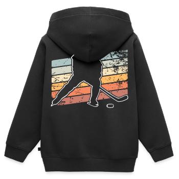 Eishockey  - Kinder Premium Organic Zip Hoodie - Schwarz - Hinten - AI Model Kid Male (0cm)