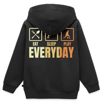 Basketballer Täglicher Zeitplan - Kinder Premium Organic Zip Hoodie - Schwarz - Hinten - AI Model Kid Male (0cm)