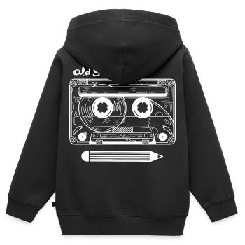 Retro Kassette und Stift - Kinder Premium Organic Zip Hoodie - Schwarz - Hinten - AI Model Kid Male (0cm)