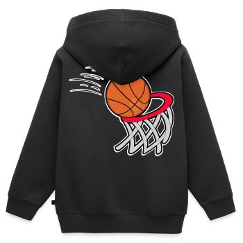 Basketball Basketballer - Kinder Premium Organic Zip Hoodie - Schwarz - Hinten - AI Model Kid Male (0cm)