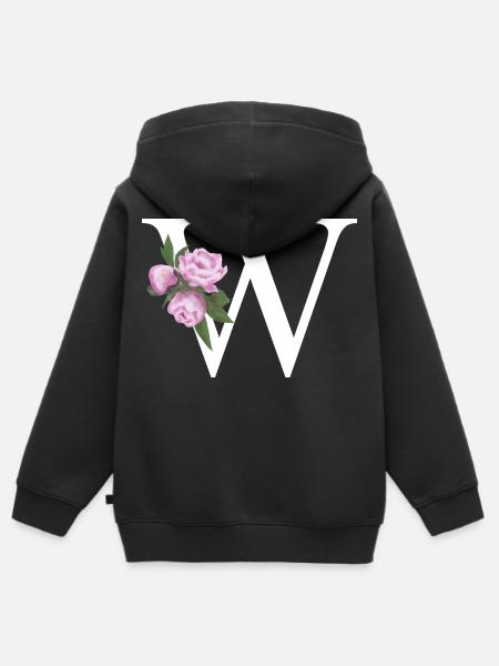 W - Kinder Premium Organic Zip Hoodie - Schwarz