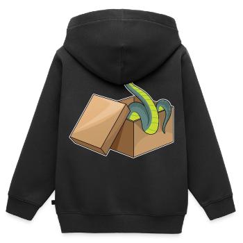 Schlange Karton - Kinder Premium Organic Zip Hoodie - Schwarz - Hinten - AI Model Kid Male (0cm)