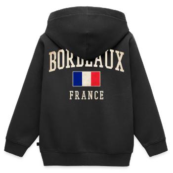 Bordeaux France - Kinder Premium Organic Zip Hoodie - Schwarz - Hinten - AI Model Kid Male (0cm)