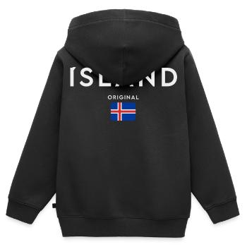 Flagge von Island, Isländischer Stolz - Kinder Premium Organic Zip Hoodie - Schwarz - Hinten - AI Model Kid Male (0cm)
