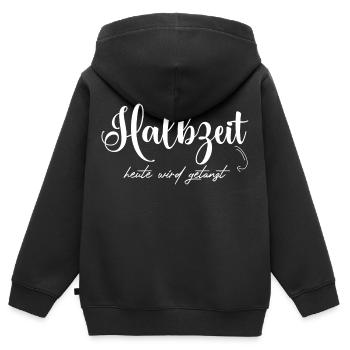 Halbzeit: Heute Wird Gestartet - Kinder Premium Organic Zip Hoodie - Schwarz - Hinten - AI Model Kid Male (0cm)