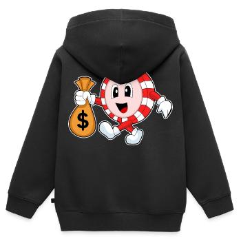 Jetons de poker poker - Sweat Premium à capuche zippé enfant bio - noir - Dos - AI Model Kid Male (0cm)