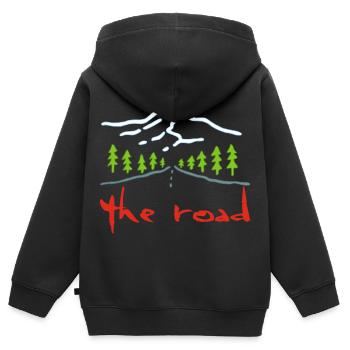 Die Straße - Kinder Premium Organic Zip Hoodie - Schwarz - Hinten - AI Model Kid Male (0cm)