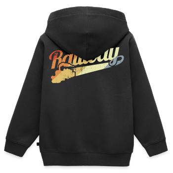 Motivation des chemins de fer - Sweat Premium à capuche zippé enfant bio - noir - Dos - AI Model Kid Male (0cm)