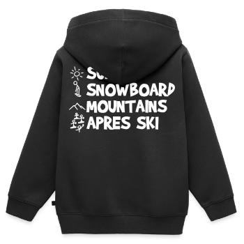 Lustiger Snowboarding Witz - Kinder Premium Organic Zip Hoodie - Schwarz - Hinten - AI Model Kid Male (0cm)