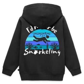 Je préfère faire du snorkeling - Beach Lover - Sweat Premium à capuche zippé enfant bio - noir - Dos - AI Model Kid Male (0cm)