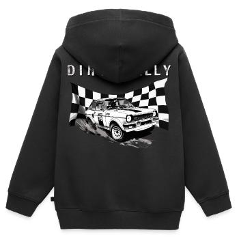 Schmutzige Rallye - Kinder Premium Organic Zip Hoodie - Schwarz - Hinten - AI Model Kid Male (0cm)