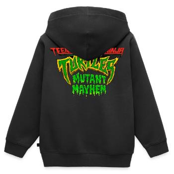 TMNT Mutant Mayhem Logo - Kinder Premium Organic Zip Hoodie - Schwarz - Hinten - AI Model Kid Male (0cm)