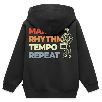 Trommel Spruch - Kinder Premium Organic Zip Hoodie - Schwarz - Hinten - AI Model Kid Male (0cm)