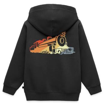 Vintage Dampflokomotive - Kinder Premium Organic Zip Hoodie - Schwarz - Hinten - AI Model Kid Male (0cm)