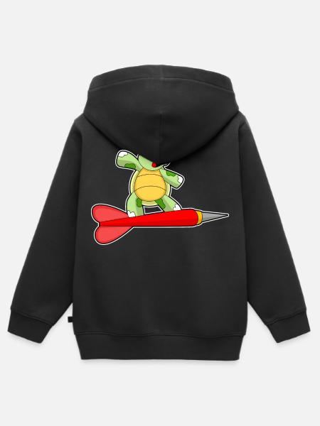 Schildkröte Dart Dartpfeil - Kinder Premium Organic Zip Hoodie - Schwarz
