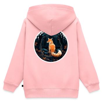 Rudeltiere Fuchs Füchse Waldbewohner Waldtier - Kinder Premium Organic Zip Hoodie - Rosa - Hinten - AI Model Kid Female (0cm)