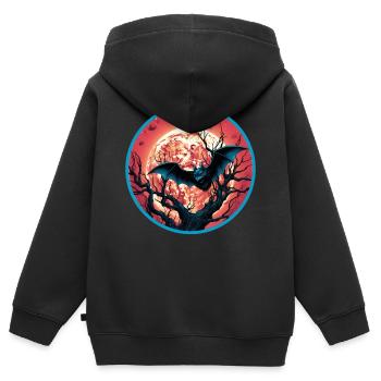 Fledermäuse Fledermaus Flughunde Halloween - Kinder Premium Organic Zip Hoodie - Schwarz - Hinten - AI Model Kid Male (0cm)