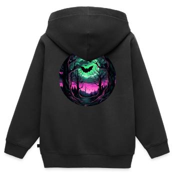Fledermaus Fledermäuse Flughunde Halloween - Kinder Premium Organic Zip Hoodie - Schwarz - Hinten - AI Model Kid Male (0cm)