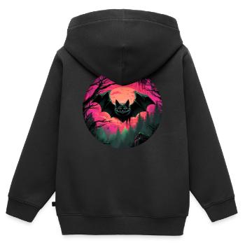 Fledermaus Fledermäuse Flughunde Halloween - Kinder Premium Organic Zip Hoodie - Schwarz - Hinten - AI Model Kid Male (0cm)