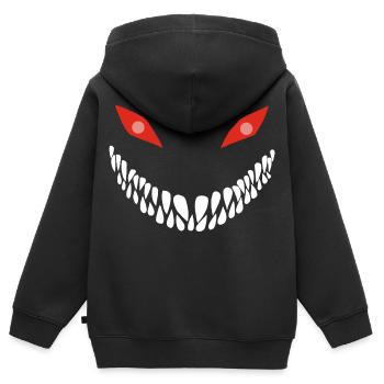 Sourire carnivore - Sweat Premium à capuche zippé enfant bio - noir - Dos - AI Model Kid Male (0cm)
