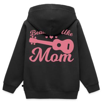 Uke Mama - Sweat Premium à capuche zippé enfant bio - noir - Dos - AI Model Kid Male (0cm)