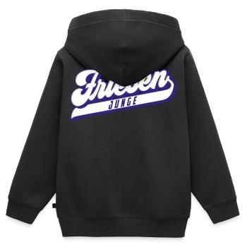 Friesen Junge | Farben änderbar - Kinder Premium Organic Zip Hoodie - Schwarz - Hinten - AI Model Kid Male (0cm)