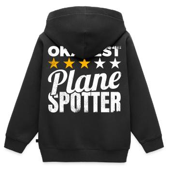 Planespotter moyen - Sweat Premium à capuche zippé enfant bio - noir - Dos - AI Model Kid Male (0cm)
