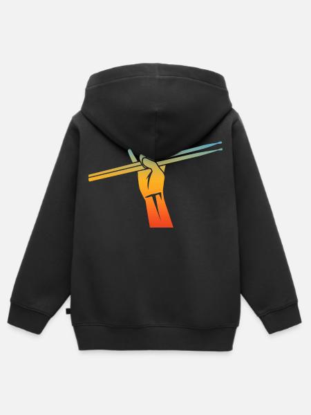 Schlagzeuger Drumsticks - Kinder Premium Organic Zip Hoodie - Schwarz