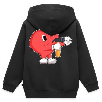Herz Handwerker Bohrmaschine Handwerk - Kinder Premium Organic Zip Hoodie - Schwarz - Hinten - AI Model Kid Male (0cm)