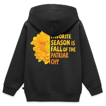 My favorite season is Fall of the Patriarchy - Kinder Premium Organic Zip Hoodie - Schwarz - Hinten - AI Model Kid Male (0cm)