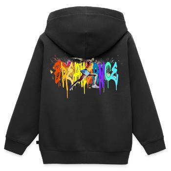 Breakdance Girl Bgirl B-Girl - Kinder Premium Organic Zip Hoodie - Schwarz - Hinten - AI Model Kid Male (0cm)